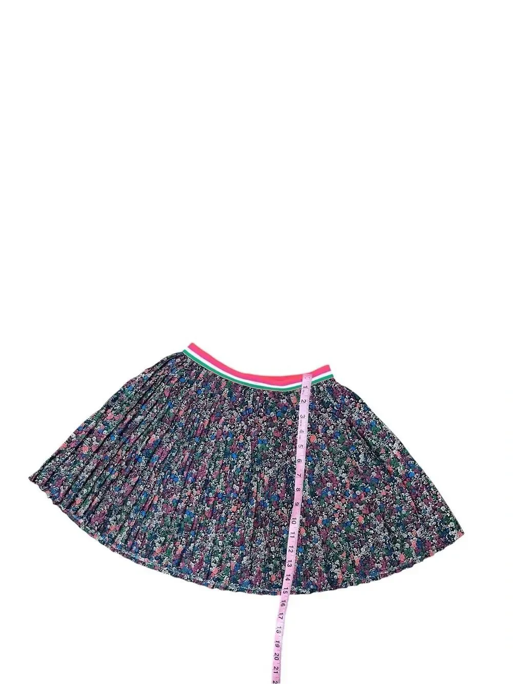Gap Kids Floral Pleated Circle Skirt Girls M 8-9 Black Multicolor Flowers